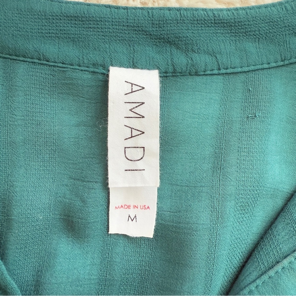 Amadi Anthropologie Rossi Teal Ruffle Dress - Picture 6 of 7